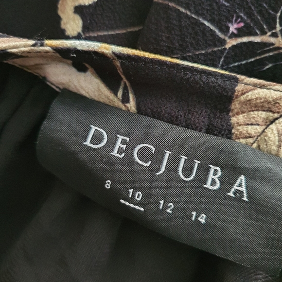 Decjuba Black Floral Maxi Dress Long Sleeve Oversized Size 10 - Picture 5 of 13